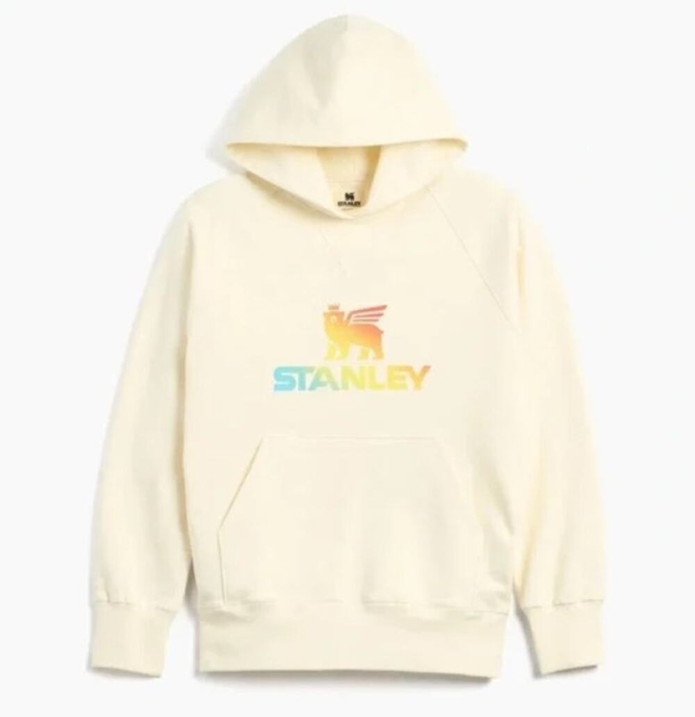 STANLEY ltd edition The Gradient rainbow flying bear logo cotton cream hoodie